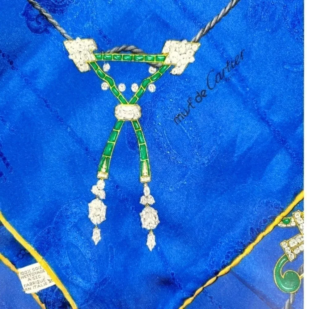 Must De Cartier vintage Jewelled Silk Scarf
